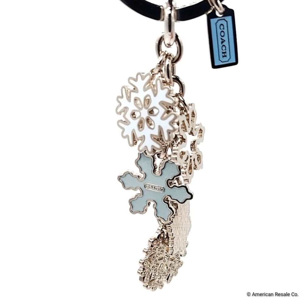 Rare COACH Multi Snowflake Keychain Fob Purse Charm Made with Swarovski Crystals - Picture 1 of 6
